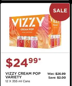 The Beer Store VIZZY CREAM POP VARIETY offer