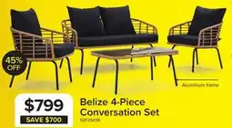 Leon's Belize 4 - Piece Outdoor Conversation Set - Beige & Black offer