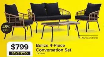 Leon's Belize 4 - Piece Outdoor Conversation Set - Beige & Black offer
