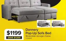 Leon's Dannery Pop-Up Sofa Bed - Light Grey offer