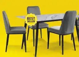 Leon's Emberly 5-Piece Sintered Stone Dining Set - Grey, Black offer