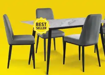 Leon's Emberly 5-Piece Sintered Stone Dining Set - Grey, Black offer