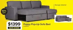 Leon's Poppy Pop-Up Sofa Bed - Grey offer