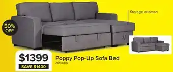 Leon's Poppy Pop-Up Sofa Bed - Grey offer