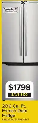 Leon's Frigidaire Gallery Smudge-Proof Stainless Steel French Door Refrigerator (20 Cu. Ft.) - GRFN2023AF offer