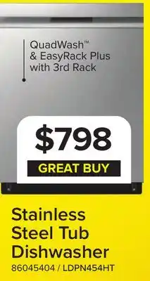 Leon's LG Smudge Resistant Stainless Steel Dishwasher with QuadWash - LDPN454HT offer