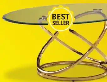 Leon's Axis 48 Coffee Table - Glass and Gold offer