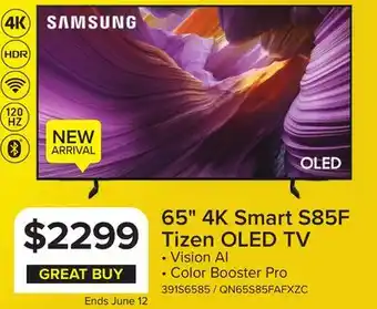 Leon's Samsung 65 4K Smart S85F Tizen OLED TV - QN65S85FAFXZC offer