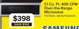 Leon's Samsung Stainless 400 CFM Slim Over-The-Range Microwave (1.1 Cu.Ft.) - ME11A7510DS/AC offer