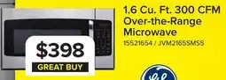 Leon's GE Stainless Steel Over-the-Range Microwave (1.6 Cu. Ft.) - JVM2165SMSS offer