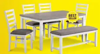 Leon's Breeze 6-Piece Dining Set - White, Grey offer