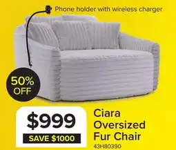 Leon's Ciara Fur Accent Chair - White offer
