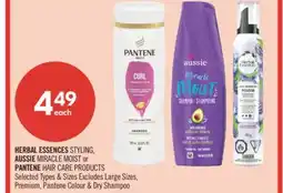 Shoppers Drug Mart HERBAL ESSENCES STYLING, AUSSIE MIRACLE MOIST or PANTENE HAIR CARE PRODUCTS offer