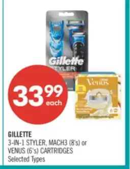 Shoppers Drug Mart GILLETTE 3-IN-1 STYLER, MACH3 (8's) or VENUS (6's) CARTRIDGES offer