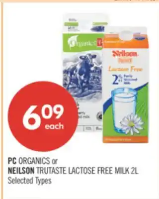 Shoppers Drug Mart PC ORGANICS or NEILSON TRUTASTE LACTOSE FREE MILK 2L offer