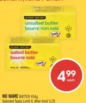 Shoppers Drug Mart NO NAME BUTTER offer