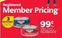 Rexall ADMIRAL Chunk Light or Flaked Light Tuna offer
