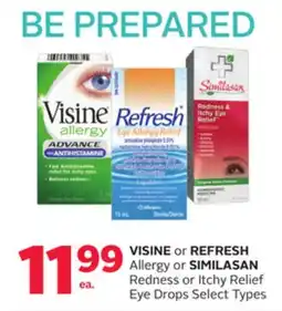 Rexall VISINE or REFRESH Allergy or SIMILASAN Redness or Itchy Relief Eye Drops offer