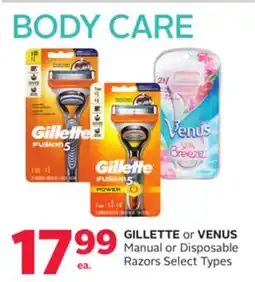 Rexall GILLETTE or VENUS Manual or Disposable Razors offer