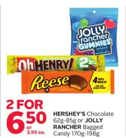 Rexall HERSHEY'S Chocolate 62g-85g or JOLLY RANCHER Bagged Candy 170g-198g offer