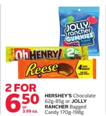 Rexall HERSHEY'S Chocolate 62g-85g or JOLLY RANCHER Bagged Candy 170g-198g offer