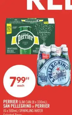 Shoppers Drug Mart PERRIER SLIM CAN (8 x 330mL), SAN PELLEGRINO or PERRIER (6 x 500mL) SPARKLING WATER offer
