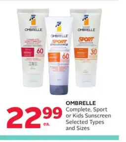 Rexall OMBRELLE Complete, Sport or Kids Sunscreen offer