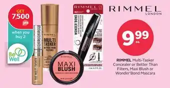 Rexall RIMMEL Multi-Tasker Concealer or Better Than Filters, Maxi Blush or Wonder'Bond Mascara offer