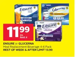 Rexall ENSURE or GLUCERNA Meal Replacement Beverage offer