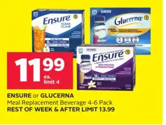 Rexall ENSURE or GLUCERNA Meal Replacement Beverage offer
