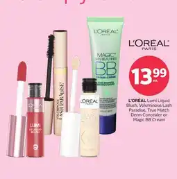 Rexall L' ORÉAL Lumi Liquid Blush, Voluminous Lash Paradise, True Match Derm Concealer or Magic BB Cream offer