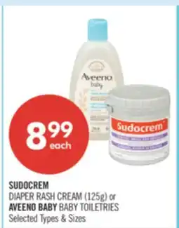 Shoppers Drug Mart SUDOCREM DIAPER RASH (125g) or AVEENO BABY TOILETRIES offer