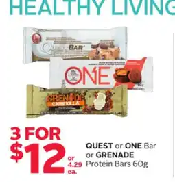 Rexall QUEST or ONE Bar or GRENADE Protein Bars offer