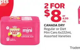 Rexall CANADA DRY Regular or Diet Mini Cans offer