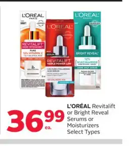 Rexall L'ORÉAL Revitalift or Bright Reveal Serums or Moisturizers offer