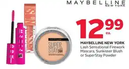 Rexall MAYBELLINE NEW YORK Lash Sensational Firework Mascara, Sunkisser Blush or SuperStay Powder offer