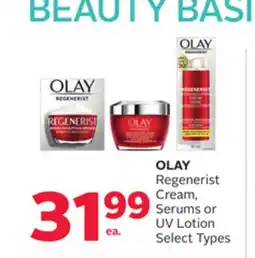 Rexall OLAY Regenerist Cream, Serums or UV Lotion offer