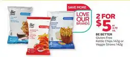 Rexall BE BETTER Gluten-Free Kettle Chips 142g or Veggie Straws 142g offer