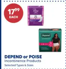 Wellwise by Shoppers DEPEND or POISE Incontinence Products offer