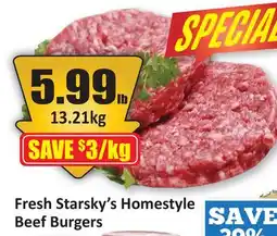Starsky Fresh Starsky's Homestyle Beef Burgers offer
