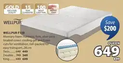 JYSK WELLPUR F100 Memory foam mattress offer