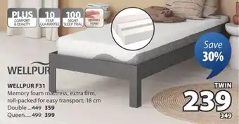 JYSK WELLPUR F31 Mattress Twin offer