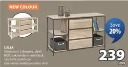 JYSK LULEA Sideboard, 3 drawers, steel/MDF, oak white offer