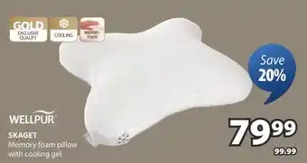 JYSK WELLPUR SKAGET Memory foam pillow with cooling gel offer