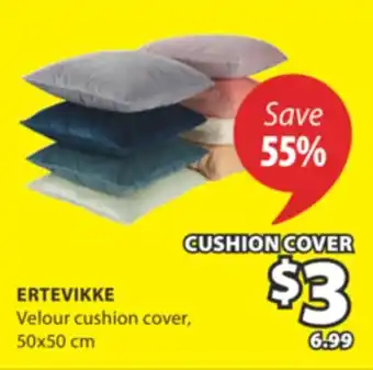 JYSK ERTEVIKKE Velour cushion cover offer