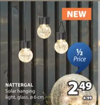 JYSK NATTERGAL Solar hanging light offer
