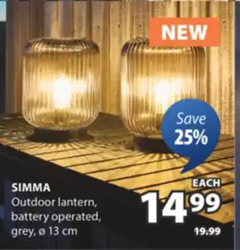 JYSK SIMMA Outdoor lantern offer