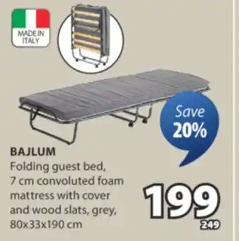 JYSK BAJLUM Folding guest bed offer