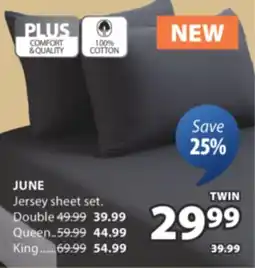 JYSK JUNE Jersey sheet set offer