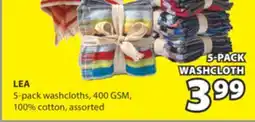 JYSK LEA 5-pack washcloths offer